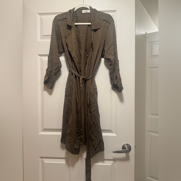 Cathy Jean Jackets & Blazers - Carly Jean Los Angeles Olive Green Trench